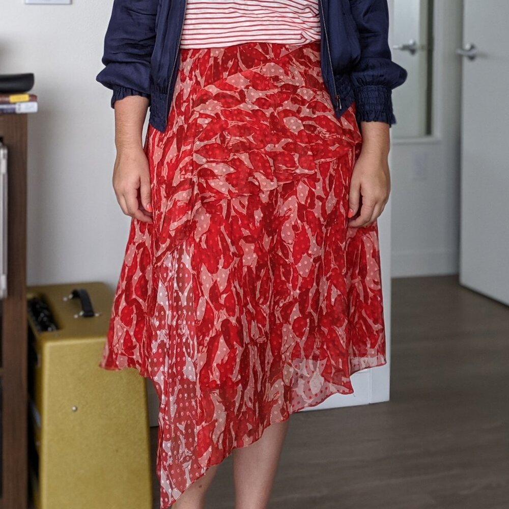 Grey by Jason Wu Red/ Pink Skirt
